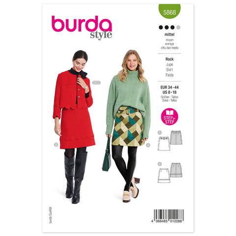 Pattern, Burda, 5868, Skirt with Scalloped Edge Option