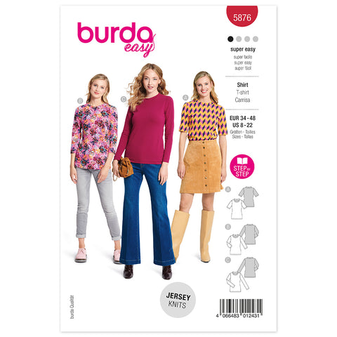 Pattern, Burda, 5876, Jersey T-Shirts