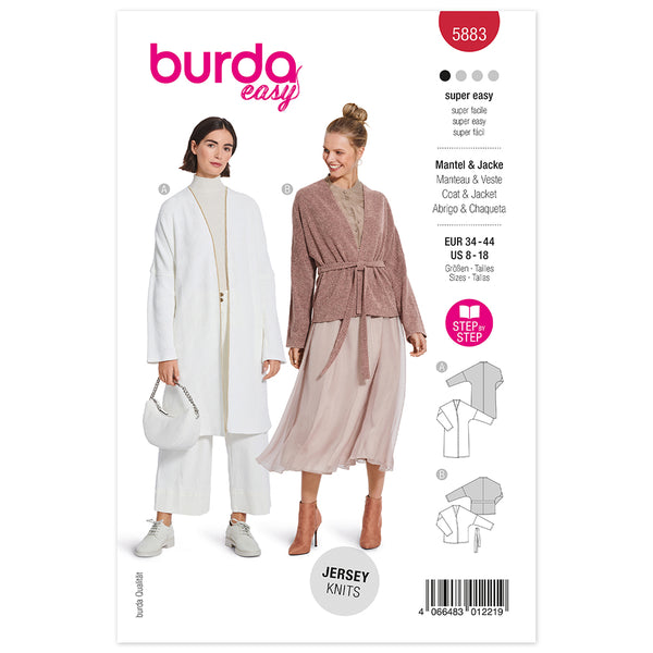 Pattern, Burda, 5883, Jacket and Coat