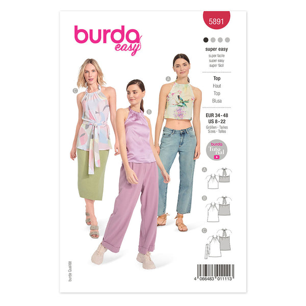 Pattern, Burda, 5891, Ladies Halter Top