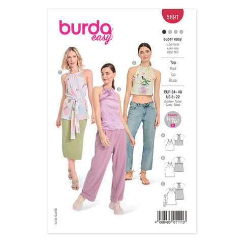 Pattern, Burda, 5891, Ladies Halter Top