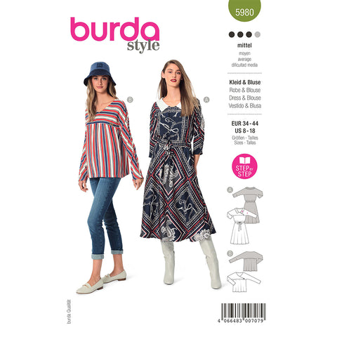 Pattern, Burda, 5980, Dress and Blouse