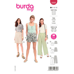 Pattern, Burda, 6008, Trousers, Pants