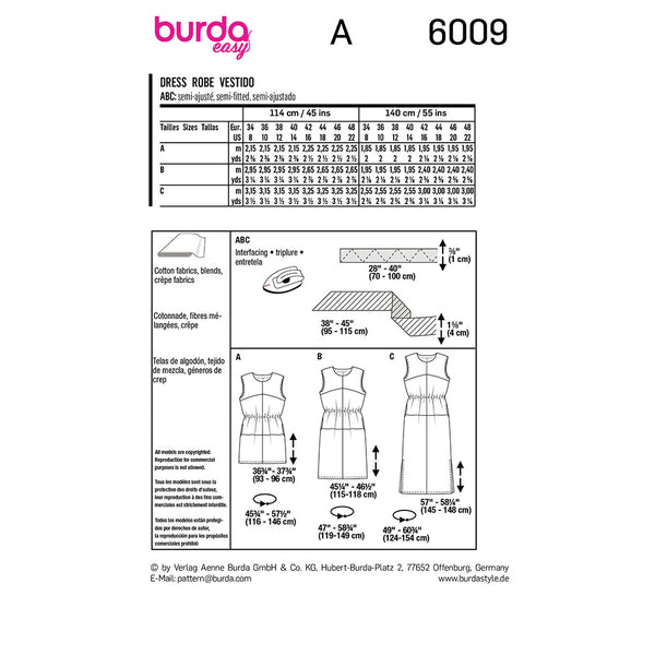 Pattern, Burda, 6009, Dress