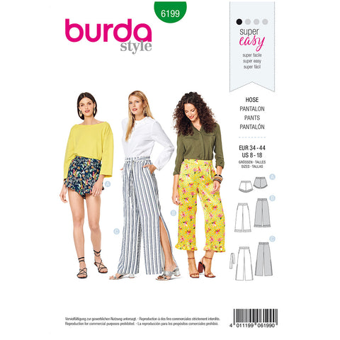 Pattern, Burda, 6199, Trousers/Pants – Short