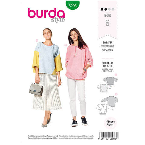 Pattern, Burda, 6203, Sweatshirt