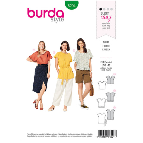 Pattern, Burda, 6204, Blouse Shirt