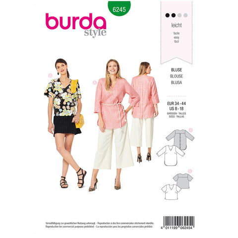 Pattern, Burda, 6245, Tunic Top with V-Neck