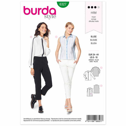 Pattern, Burda, 6327, Shirt Blouse - Concealed Fastening