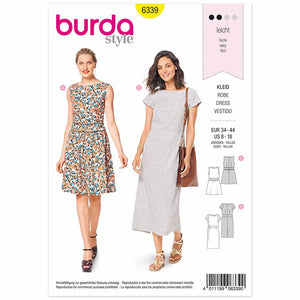 Pattern, Burda, 6339, Dress with Waistband - Shallow Neckline