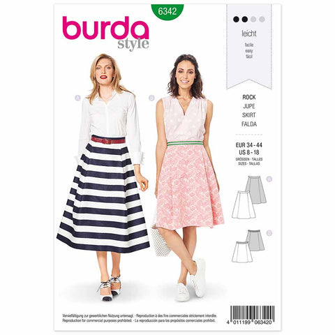 Pattern, Burda, 6342, A-Line Skirt