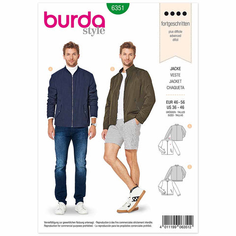 Pattern, Burda, 6351, Men's Classic Blouson Jacket