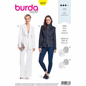 Pattern, Burda, 6376, Couture Blazer with an Interesting Collar