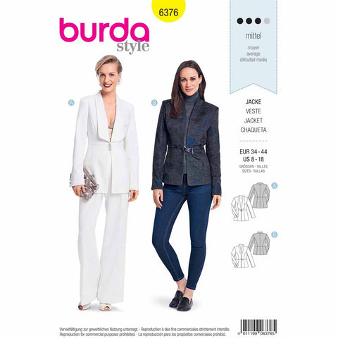 Pattern, Burda, 6376, Couture Blazer with an Interesting Collar