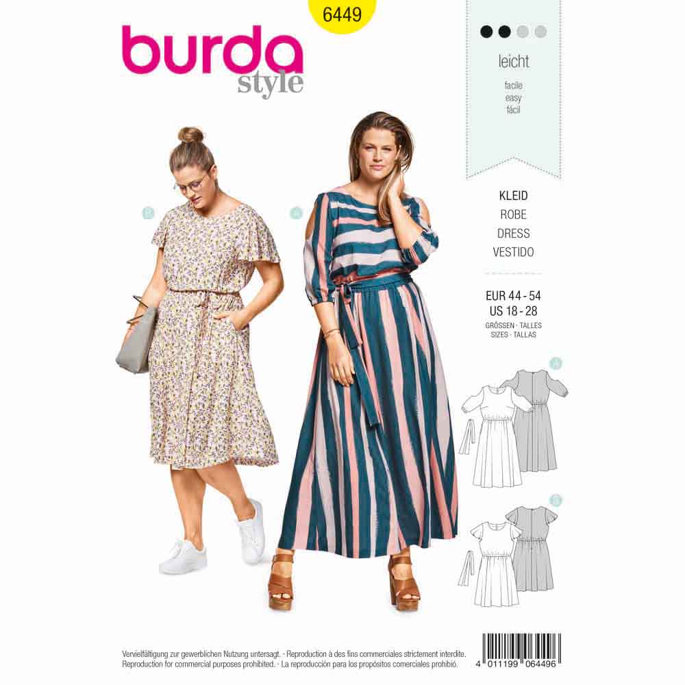Pattern, Burda, 6449, Dress, Plus Sizes
