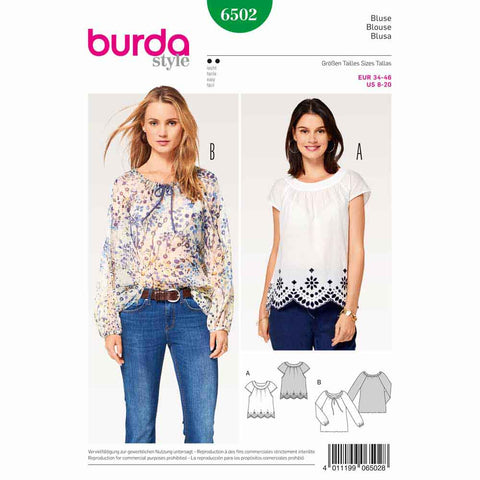 Pattern, Burda, 6502, Peasant Blouse