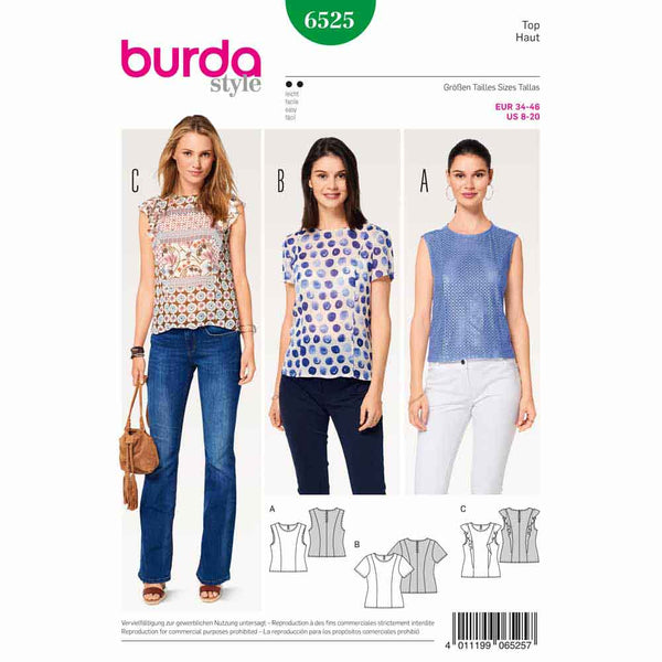 Pattern, Burda, 6525, Ladies Blouse