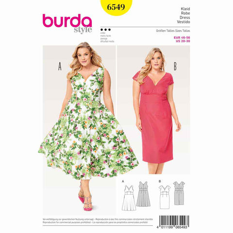 Pattern, Burda, 6549, Ladies Dress