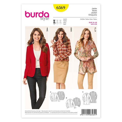 Pattern, Burda, 6569, Ladies Jacket