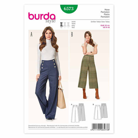 Pattern, Burda, 6573, Ladies Pants