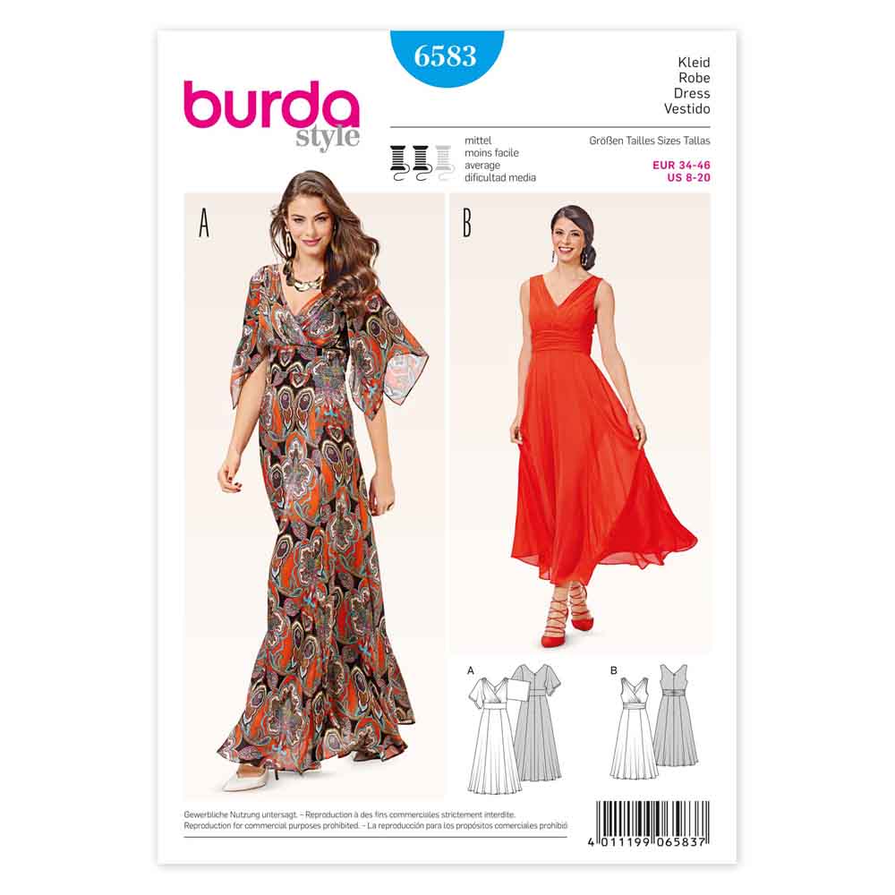 Pattern, Burda, 6583, Dresses