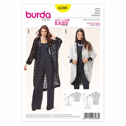 Pattern, Burda, 6588, Ladies Cover-up