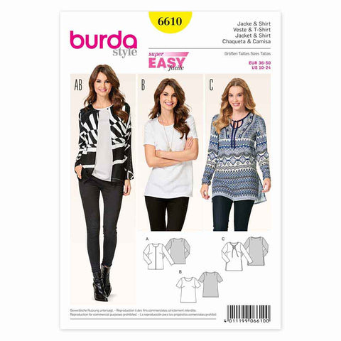 Pattern, Burda, 6610, Jacket, T-Shirt