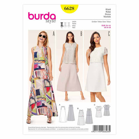 Pattern, Burda, 6628, Ladies Dress