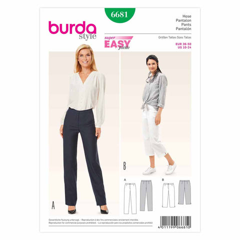 Pattern, Burda, 6681, Ladies Pants