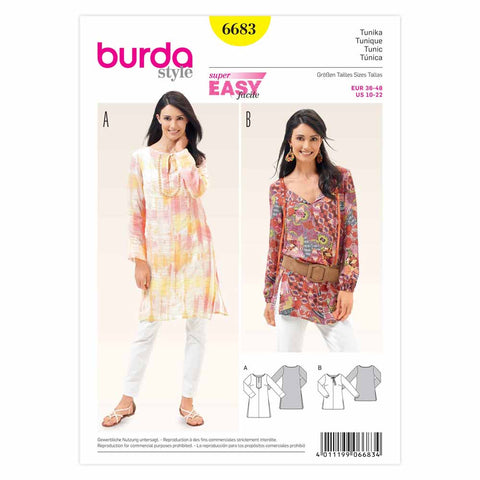 Pattern, Burda, 6683, Ladies Tunic