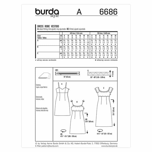 Pattern, Burda, 6686, Dresses