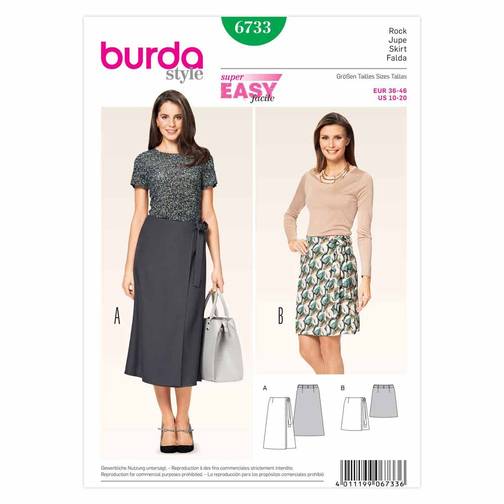 Pattern, Burda, 6733, Wrap Skirt