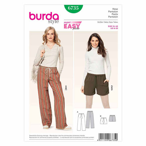 Pattern, Burda, 6735, Ladies Pants