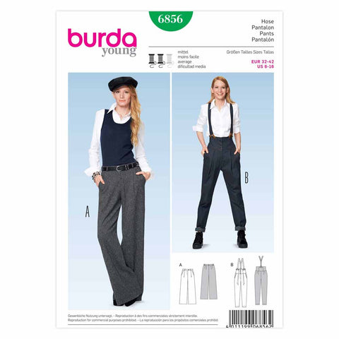 Pattern, Burda, 6856, Pants, Misses