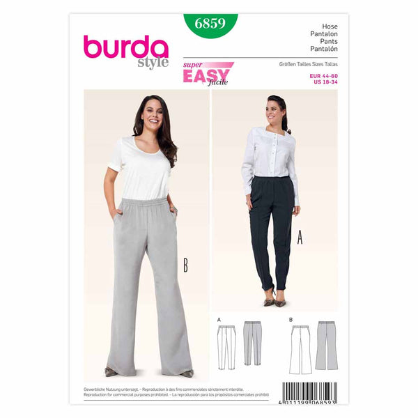 Pattern, Burda, 6859, Ladies Plus Size Pants