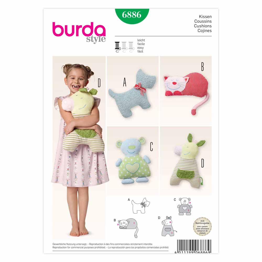 Pattern, Burda, 6886, Childrens Pillow