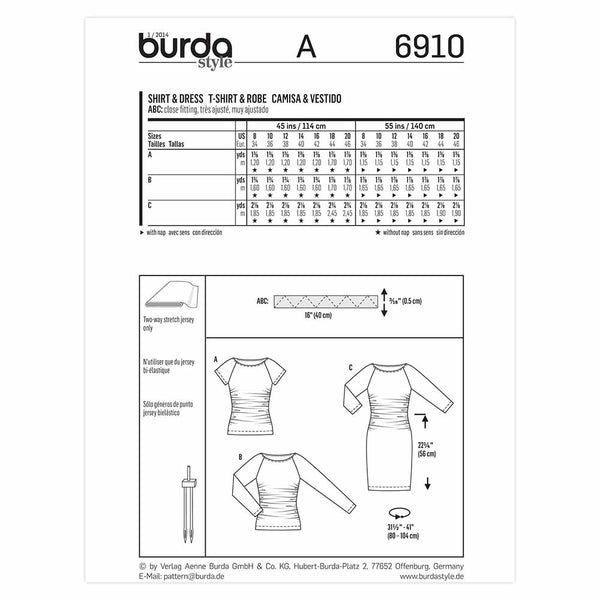 Pattern, Burda, 6910, Ladies Dress/Top