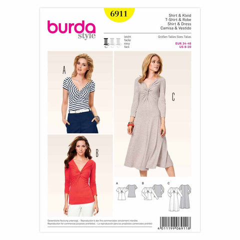 Pattern, Burda, 6911, Ladies Dress/Top