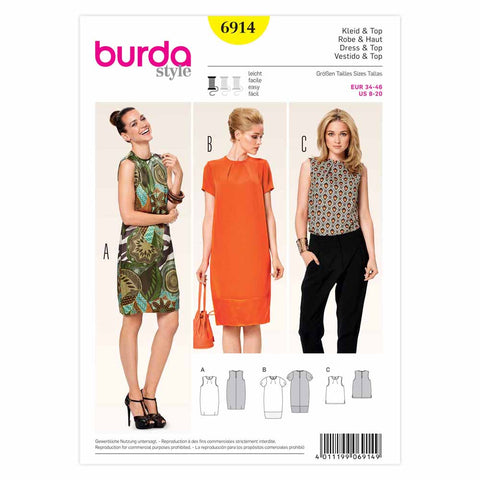 Pattern, Burda, 6914, Ladies Dress/Top