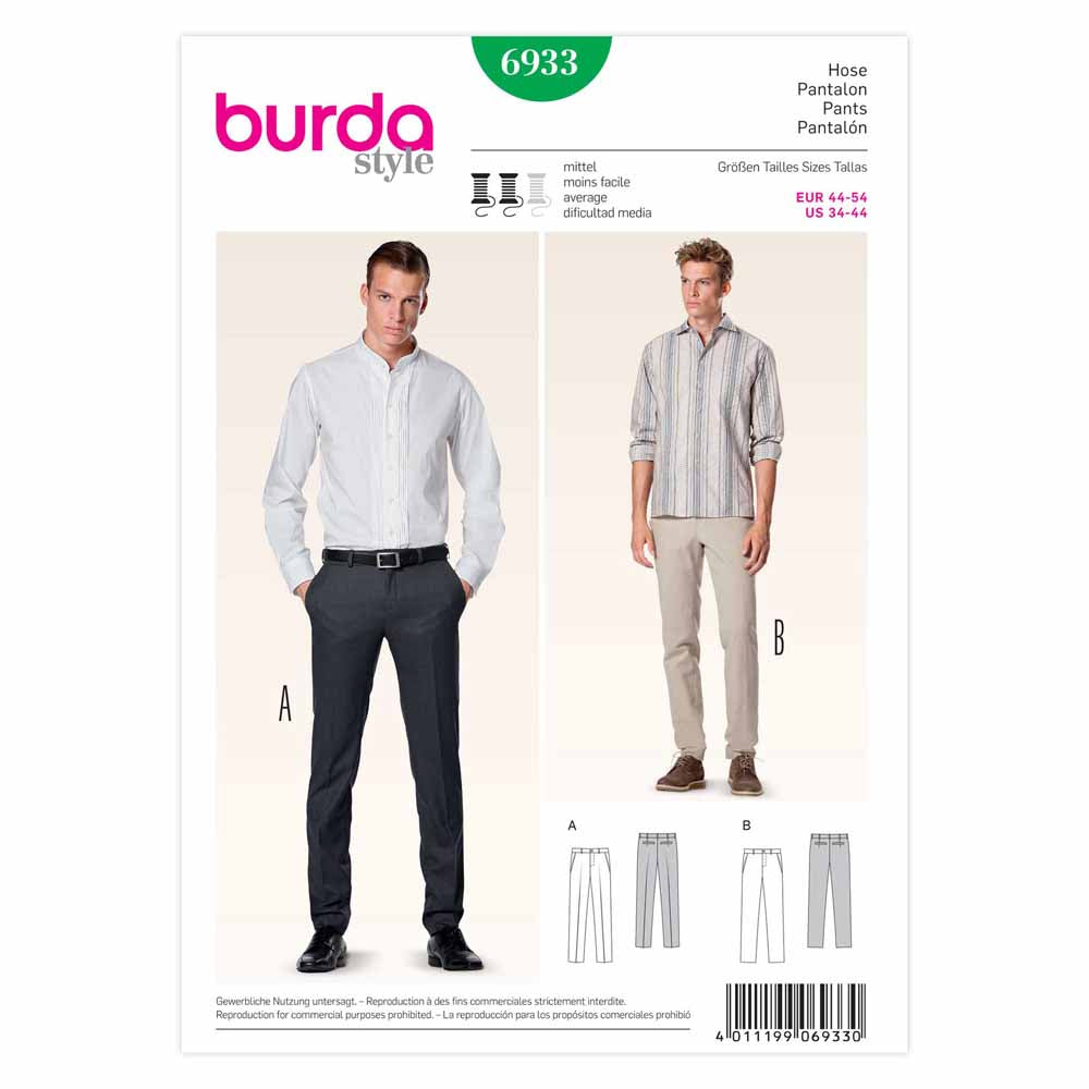 Pattern, Burda, 6933, Men's Pant