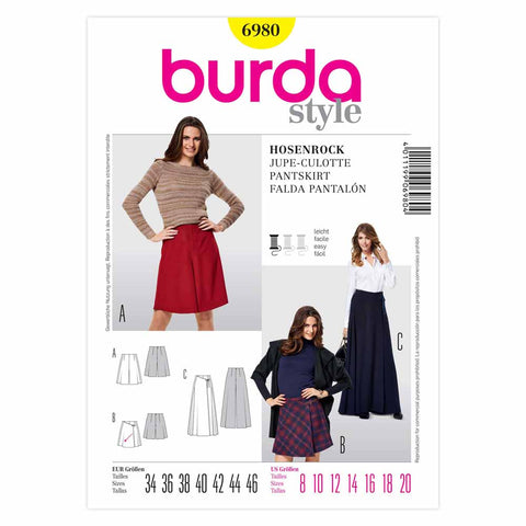 Pattern, Burda, 6980, Skort