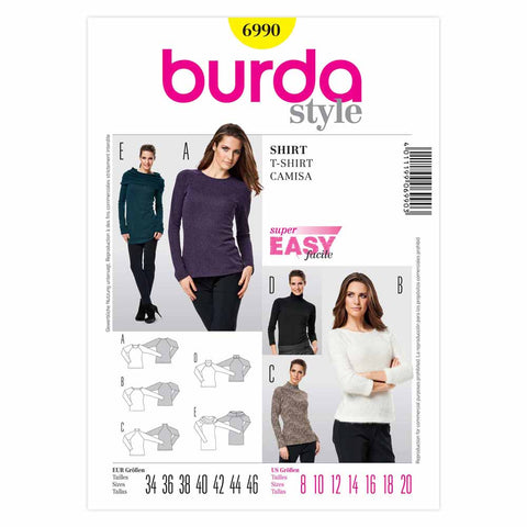 Pattern, Burda, 6990, Tops