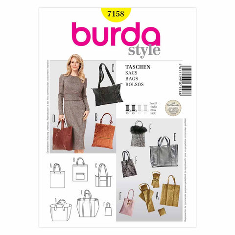 Pattern, Burda, 7158, Stylish Bags