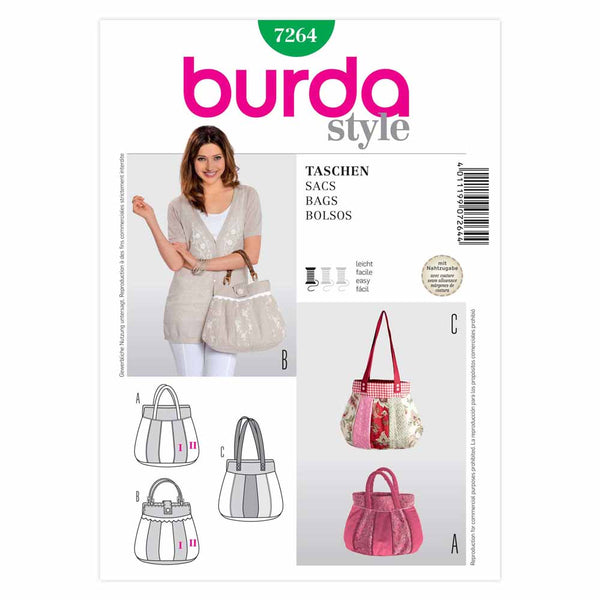 Pattern, Burda, 7264, Bags