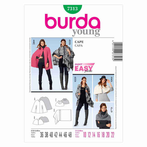Pattern, Burda, 7313, Cape