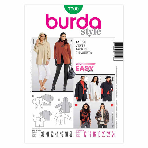 Pattern, Burda, 7700, Jacket
