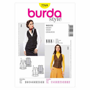 Pattern, Burda, 7769, Ladies Fitted Vest