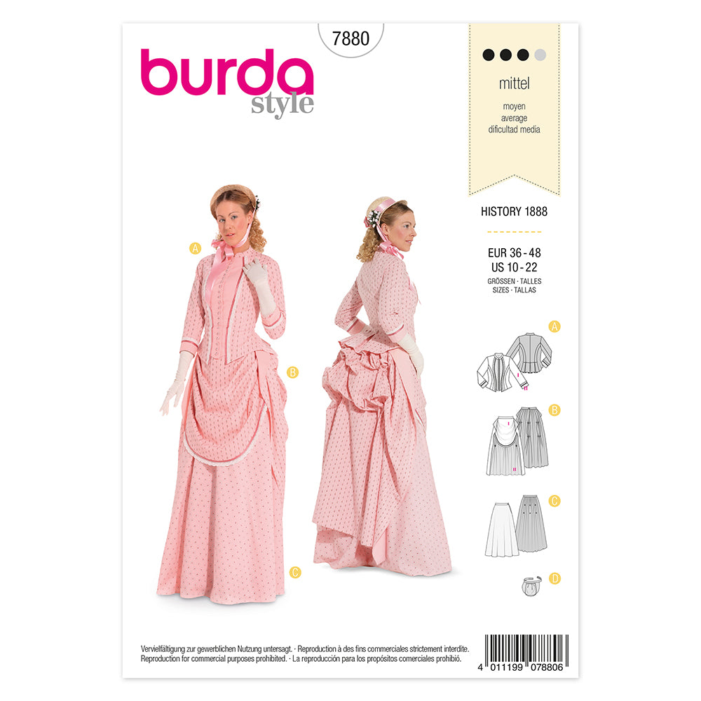 Pattern, Burda, 7880, 1888 Prairie Gown, Historical