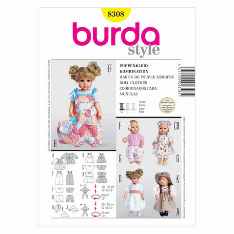 Pattern, Burda, 8308, Doll Clothes