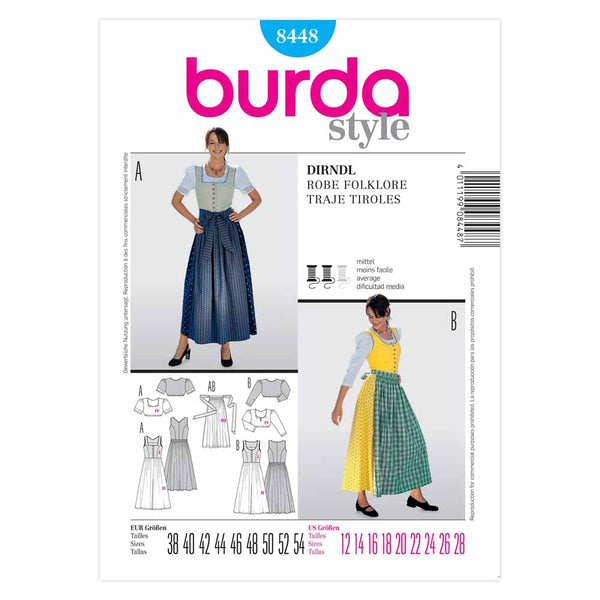 Pattern, Burda, 8448, Dirndl